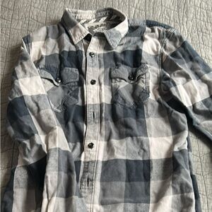 Vans Black and White Plaid Casual Button Down Shirt